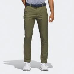Adidas Golf Trousers - Primegreen Tapered Pant - Olive Strata AW23 -Golf Fashion Shop 0003 hr9048 3 apparel on model standard view grey