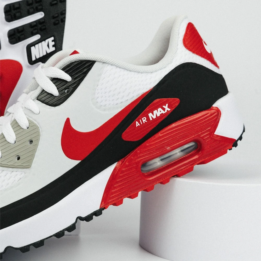 Nike Golf Shoes - Air Max 90 G - White - University Red 2023 11 Nike Golf Shoes - Air Max 90 G - White - University Red 2023 - Image 9