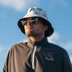 PUMA Golf Bucket Hat - Duvin Sailboats - Black Reversible AW23 -Golf Fashion Shop 0042 puma golf bucket hat duvin sailboats black aw23 02510401