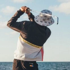 PUMA Golf Bucket Hat - Duvin Sailboats - Black Reversible AW23 -Golf Fashion Shop 0043 puma golf bucket hat duvin sailboats black aw23 02510401