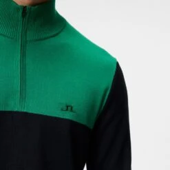 J.Lindeberg Golf Pullover - Jeff Knitted QZ - Black SS23 -Golf Fashion Shop 0048 amkw08141 9999 006 original