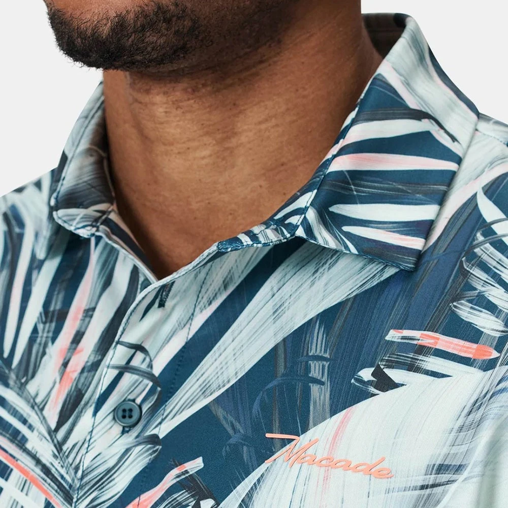 Macade Golf Shirt - Calathea Floral Polo - Teal SS23 10 Macade Golf Shirt - Calathea Floral Polo - Teal SS23 - Image 8