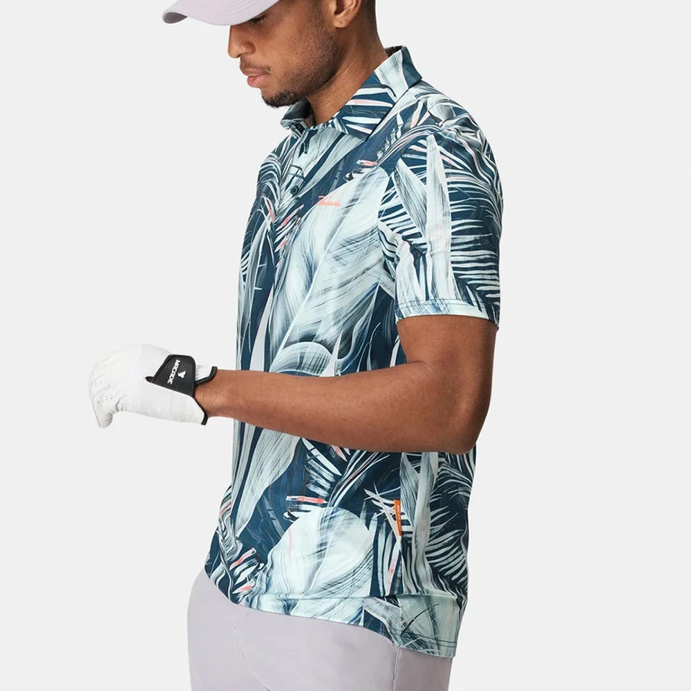Macade Golf Shirt - Calathea Floral Polo - Teal SS23 8 Macade Golf Shirt - Calathea Floral Polo - Teal SS23 - Image 6