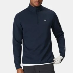 Macade Golf Pullover - Therma Quarter Zip - Navy SS23 -Golf Fashion Shop 0080 macade golf pullover therma quarter zip navy ss23 sw20230219 19