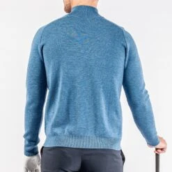 Galvin Green Golf Jumper - Chester Merino - Blue Mel. AW23 -Golf Fashion Shop 0110 chester g11569587 s 61