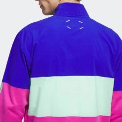 Adidas Golf Jumper - Adicross Anorak QZ - Lucid Blue SS23 -Golf Fashion Shop adidas golf jumper adicross anorak qz lucid blue ss23 hs5621 a