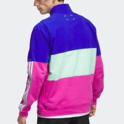 Adidas Golf Jumper - Adicross Anorak QZ - Lucid Blue SS23 -Golf Fashion Shop adidas golf jumper adicross anorak qz lucid blue ss23 hs5621 d