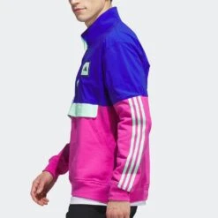 Adidas Golf Jumper - Adicross Anorak QZ - Lucid Blue SS23 -Golf Fashion Shop adidas golf jumper adicross anorak qz lucid blue ss23 hs5621 e