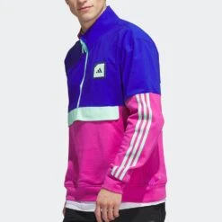 Adidas Golf Jumper - Adicross Anorak QZ - Lucid Blue SS23 -Golf Fashion Shop adidas golf jumper adicross anorak qz lucid blue ss23 hs5621 f