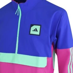 Adidas Golf Jumper - Adicross Anorak QZ - Lucid Blue SS23 -Golf Fashion Shop adidas golf jumper adicross anorak qz lucid blue ss23 hs5621 n
