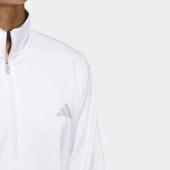 Adidas Golf Jumper - Elevated QZ - White AW23 -Golf Fashion Shop adidas golf jumper elevated qz white ss23 ib6113 b