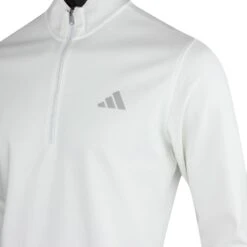 Adidas Golf Jumper - Elevated QZ - White AW23 -Golf Fashion Shop adidas golf jumper elevated qz white ss23 ib6113 o