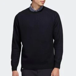 Adidas Golf Jumper - Primeknit Tour Crew - Black SS23 -Golf Fashion Shop adidas golf jumper primeknit tour crew black ss23 ia1297 10