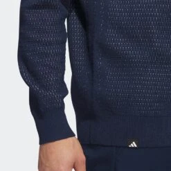 Adidas Golf Jumper - Primeknit Tour Crew - Collegiate Navy SS23 -Golf Fashion Shop adidas golf jumper primeknit tour crew collegiate navy ss23 hr7959 c