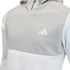 Adidas Golf Pullover - Textured Anorak Hoodie - White AW23 -Golf Fashion Shop adidas golf pullover textured anorak hoodie white aw23 hz3210 25