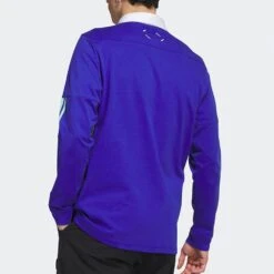 Adidas Golf Shirt - Adicross Long Sleeve Polo - Lucid Blue SS23 -Golf Fashion Shop adidas golf shirt adicross long sleeve polo lucid blue ss23 hs5619 b