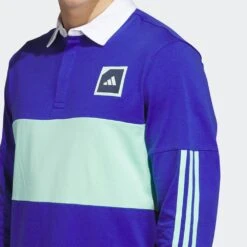 Adidas Golf Shirt - Adicross Long Sleeve Polo - Lucid Blue SS23 -Golf Fashion Shop adidas golf shirt adicross long sleeve polo lucid blue ss23 hs5619 e