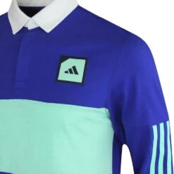 Adidas Golf Shirt - Adicross Long Sleeve Polo - Lucid Blue SS23 -Golf Fashion Shop adidas golf shirt adicross long sleeve polo lucid blue ss23 hs5619 m