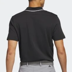 Adidas Golf Shirt - Go-To Pique Polo - Black SS23 -Golf Fashion Shop adidas golf shirt go to pique polo black ss23 ib6054 a