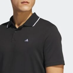 Adidas Golf Shirt - Go-To Pique Polo - Black SS23 -Golf Fashion Shop adidas golf shirt go to pique polo black ss23 ib6054 c