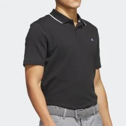 Adidas Golf Shirt - Go-To Pique Polo - Black SS23 -Golf Fashion Shop adidas golf shirt go to pique polo black ss23 ib6054 e