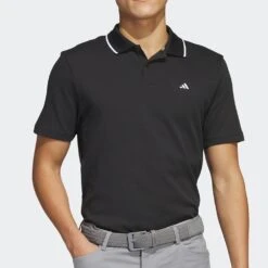 Adidas Golf Shirt - Go-To Pique Polo - Black SS23 -Golf Fashion Shop adidas golf shirt go to pique polo black ss23 ib6054 f