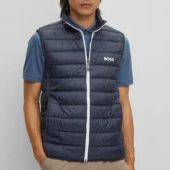BOSS Golf Gilet - V_Thor Vest - Dark Navy WI23 -Golf Fashion Shop boss golf gilet v thor fa22 02d