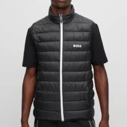 BOSS Golf Gilet - V_Thor Vest - Black - White WI23 -Golf Fashion Shop boss golf gilet v thor fa22 03f