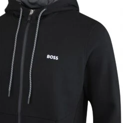 BOSS Golf Hoodie - Saggy FZ - Black SP23 -Golf Fashion Shop boss golf hoodie saggy fz black sp23 50483240 001 o