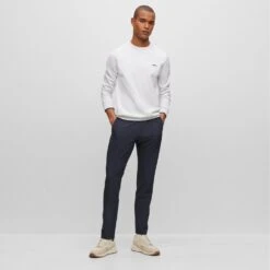 BOSS Golf Jumper - Rallo Crew Neck - Training White FA23 -Golf Fashion Shop boss golf jumper rallo crew neck training white fa23 hbeu50482370 100 300