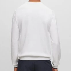 BOSS Golf Jumper - Rallo Crew Neck - Training White FA23 -Golf Fashion Shop boss golf jumper rallo crew neck training white fa23 hbeu50482370 100 360