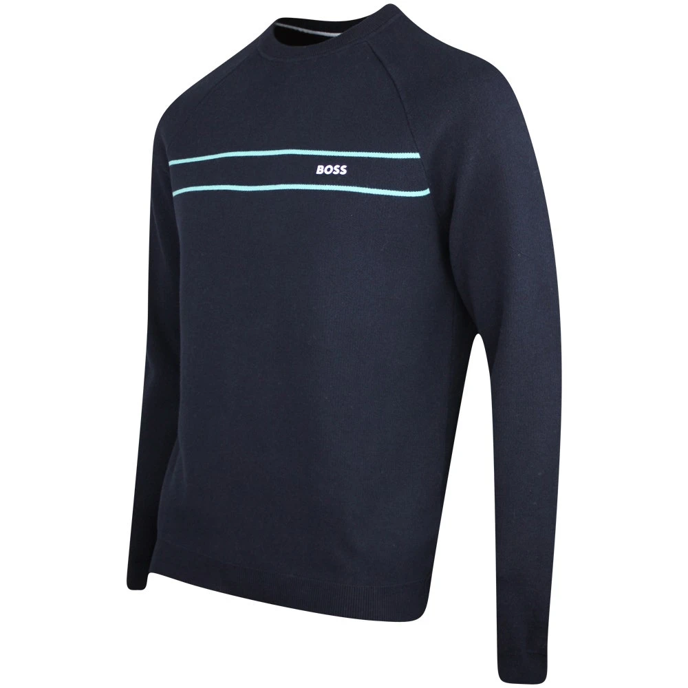 BOSS Golf Jumper - Righam Crew - Dark Navy SP23 4 BOSS Golf Jumper - Righam Crew - Dark Navy SP23 - Image 2