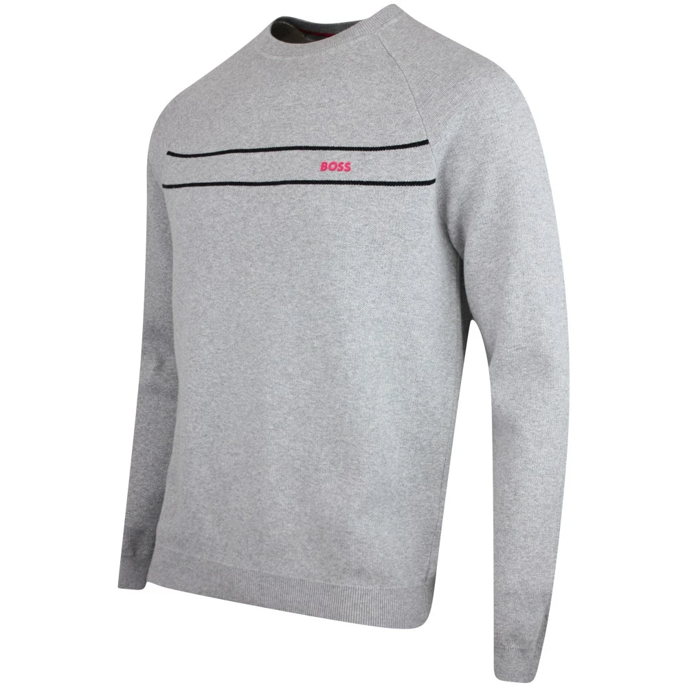 BOSS Golf Jumper - Righam Crew - Grey Melange SP23 4 BOSS Golf Jumper - Righam Crew - Grey Melange SP23 - Image 2