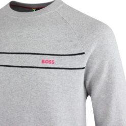 BOSS Golf Jumper - Righam Crew - Grey Melange SP23 9 BOSS Golf Jumper - Righam Crew - Grey Melange SP23 -Golf Fashion Shop boss golf jumper righam crew grey melange sp23 50492604 059 o