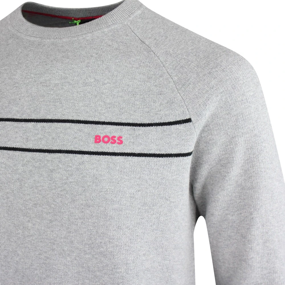 BOSS Golf Jumper - Righam Crew - Grey Melange SP23 6 BOSS Golf Jumper - Righam Crew - Grey Melange SP23 - Image 4