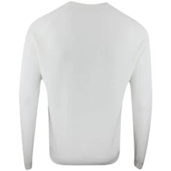 BOSS Golf Jumper - Righam Crew - Training White SP23 -Golf Fashion Shop boss golf jumper righam crew training white sp23 50492604 100 o