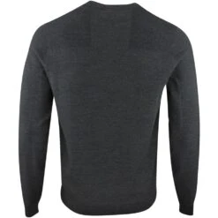 BOSS Golf Jumper - Romar Crew - Black Melange SP23 -Golf Fashion Shop boss golf jumper romar crew black melange sp23 50492635 010 62