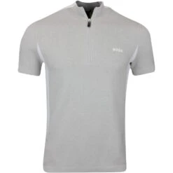 BOSS Golf Jumper - Zinos SS - Light Grey Melange FA23