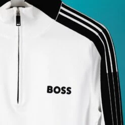 BOSS Golf Jumper - Zolkar Pro - Training White FA23 -Golf Fashion Shop boss golf jumper zolkar pro training white fa23 50493769 100 114