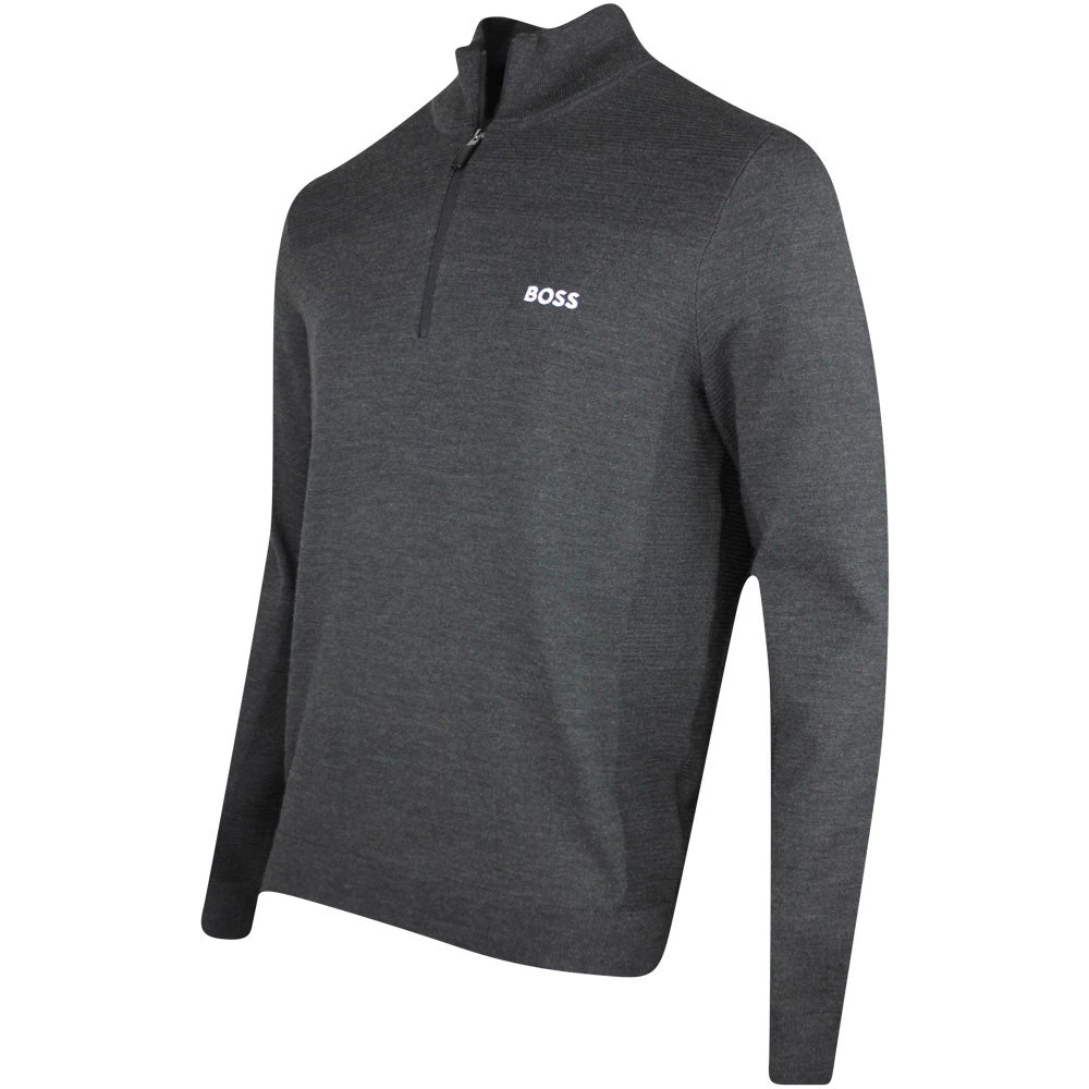 BOSS Golf Jumper - Zomat QZ - Black Melange SP23 4 BOSS Golf Jumper - Zomat QZ - Black Melange SP23 - Image 2