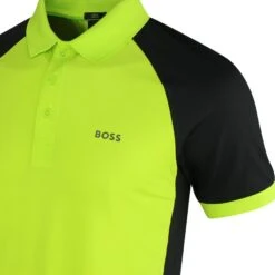BOSS Golf Shirt - Pauletech Slim - Acid Lime SP23 -Golf Fashion Shop boss golf shirt pauletech slim acid lime sp23 50487842 325 e