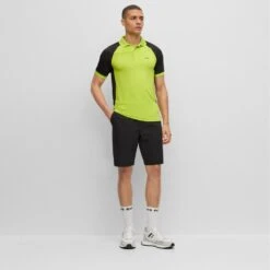 BOSS Golf Shirt - Pauletech Slim - Acid Lime SP23 -Golf Fashion Shop boss golf shirt pauletech slim acid lime sp23 hbeu50487842 325 300