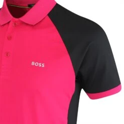 BOSS Golf Shirt - Pauletech Slim - Dark Pink SP23 -Golf Fashion Shop boss golf shirt pauletech slim dark pink sp23 50487842 660 d