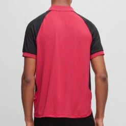 BOSS Golf Shirt - Pauletech Slim - Dark Pink SP23 -Golf Fashion Shop boss golf shirt pauletech slim dark pink sp23 50487842 660 m 1