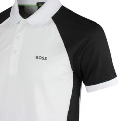 BOSS Golf Shirt - Pauletech Slim - Training White SP23 -Golf Fashion Shop boss golf shirt pauletech slim training white sp23 50487842 100 e