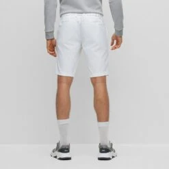 BOSS Golf Shorts - S_Drax Slim - Training White FA23 -Golf Fashion Shop boss golf shorts s drax slim training white sp23 50487535 100 v