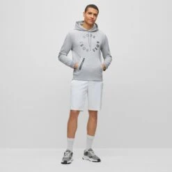 BOSS Golf Shorts - S_Drax Slim - Training White FA23 -Golf Fashion Shop boss golf shorts s drax slim training white sp23 50487535 100 x