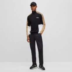 BOSS Golf Jumper - Zolkar Pro - Black FA23 -Golf Fashion Shop boss zolkar pro knit jumper black fa23 05