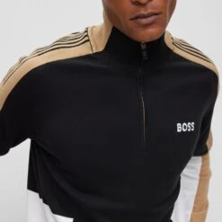 BOSS Golf Jumper - Zolkar Pro - Black FA23 -Golf Fashion Shop boss zolkar pro knit jumper black fa23 08