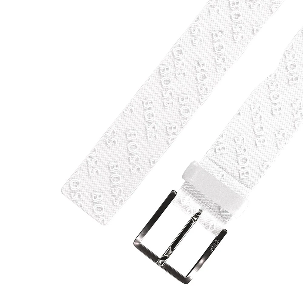 BOSS Golf Belt - Ther Tonal Logo Sz35 - Training White FA23 - Image 2